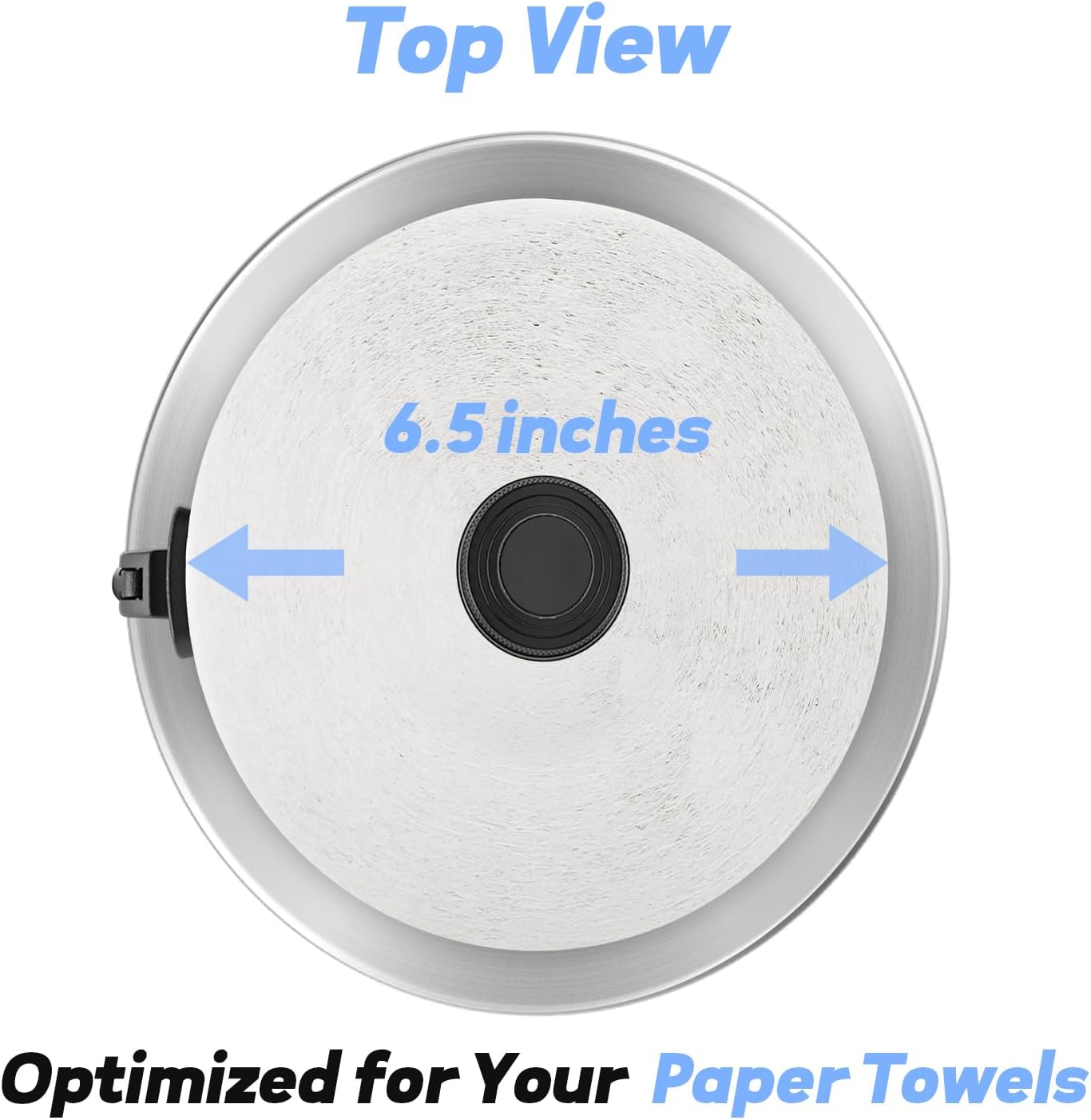 DAWNER Standing Paper Towel Holder with Spray Bottle, Weighted Base with Suction Cups, Paper Towel Stand with Spring-Loaded Arm for Kitchen, Countertop, Stainless Steel Brushed Nickel Finish